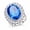 Blue, variant on Firework-Inspired Oval Gemstone Ring for Women Layered Stone Surround Pave Cubic Zirconia Stainless Steel Vintage Statement Jewelry Gift for Her Sizes 6-10