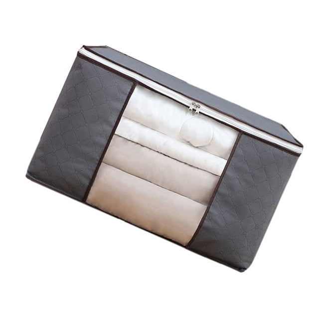 4Pcs Gray Quilt Storage Bag Organizer Large Capacity Breathable House Moving Clothes Packing Bag