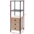 thumbnail image 3 of Costway Steel Frame Storage Tower Floor Cabinet Unit Freestanding Bath 3 Drawers Shelf, 3 of 9