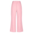 thumbnail image 6 of YABCSAZ Cotton Linen Set Long Sleeve V Neck Button Down Tee Shirt Tops and Wide Leg Pants Summer Casual Loose Fit Solid Color 2 Piece Pajama Sets, 6 of 9