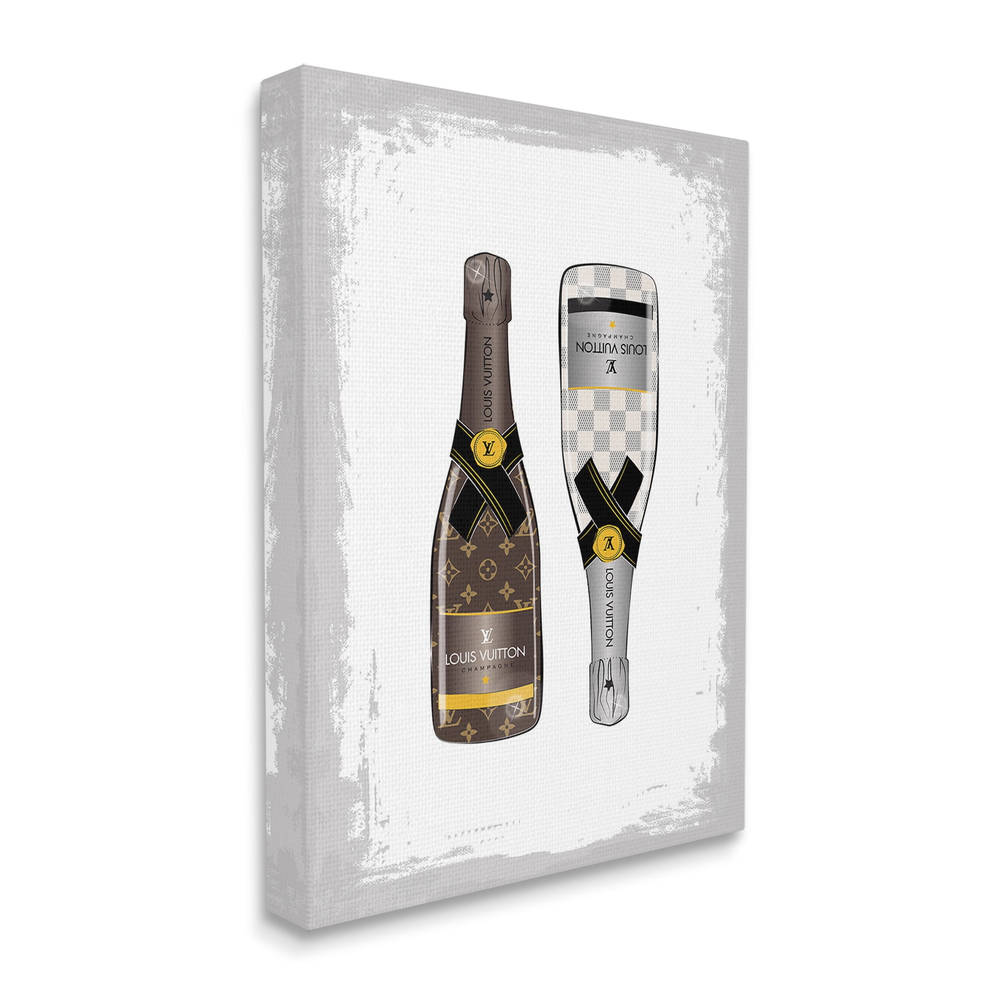 Stupell Industries Patterned Champagne Bottles Food & Beverage Painting Gallery Wrapped Canvas Art Print Wall Art, 36 x 48