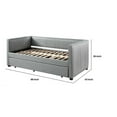 thumbnail image 4 of Classic Wood Daybed with Trundle Upholstered Pleated Design Gray Fabric - Saltoro Sherpi, 4 of 4