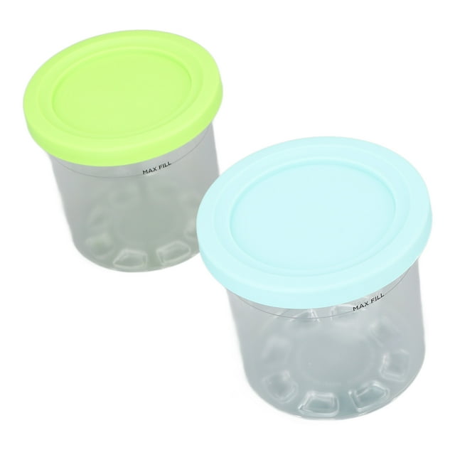 Ice Cream Pints Containers and Lids, 2PCS Ice Cream Pints Cup 600ml Ice Cream Container Storage Jar Ice Cream Storage Containers for NC299AMZ NC300s