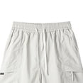 thumbnail image 6 of Fengqque Men's Hiking Cargo Shorts Elastic Drawstring Outdoor Work Plus Size Shorts with Pockets White XL(XL), 6 of 6