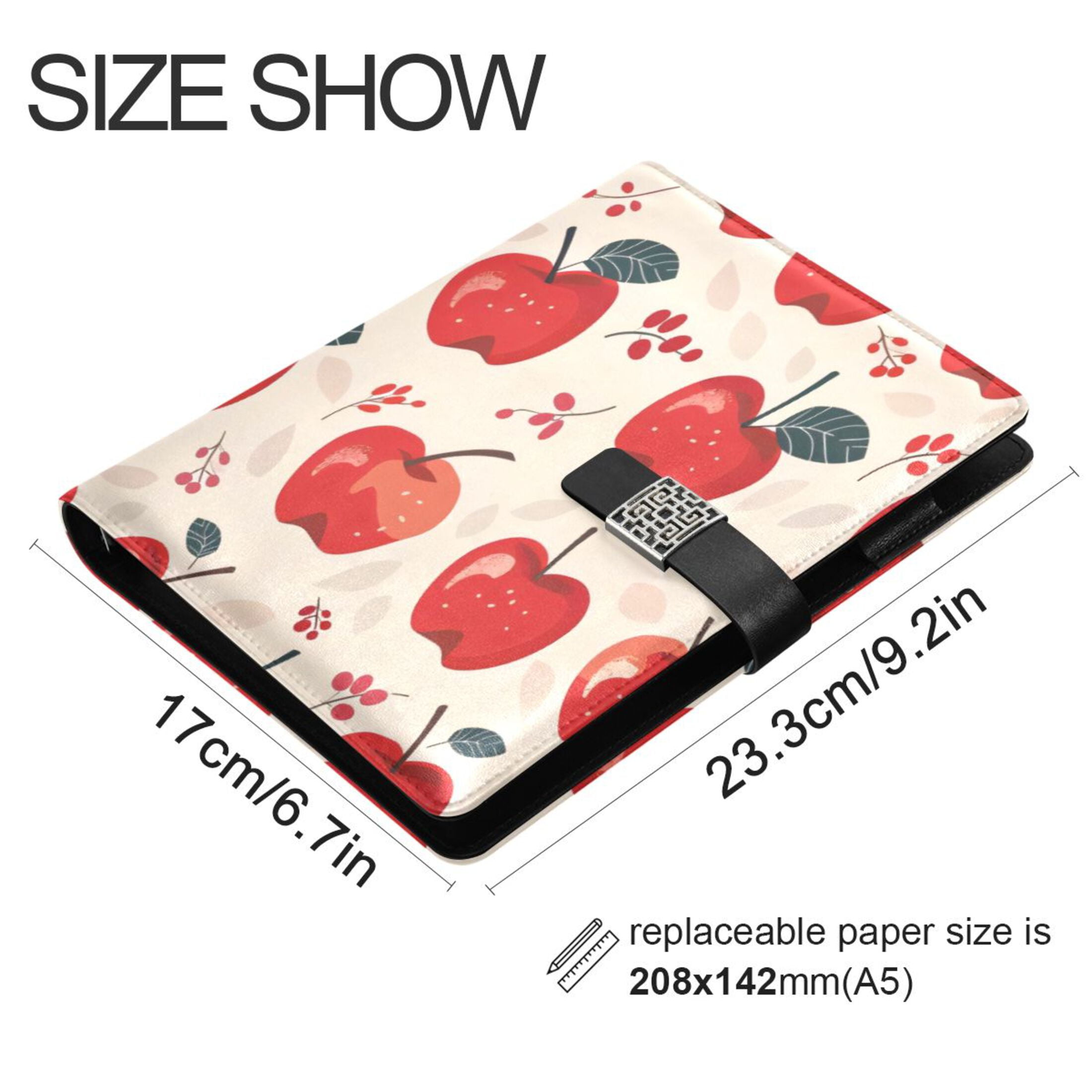 Leather Planner Leather Notebook Notebook Journal Binder Design Pen Pocket Design Convenient for Storage Apple
