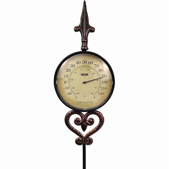 ZLCCast Iron Thermometer Decorative Garden Stakes, Metal Thermometer for Patio Outdoor Decor and Yard Lawn Decorations