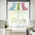 thumbnail image 3 of Easter Colorful Bunny Peeps Kitchen Curtain Valance and Tier Set, Simple White Backdrop Short Half Window Treatments Rod Pocket Curtain Panels for Bedroom Living Room, 54x18 Valance 55x36 Tier, 3 of 6