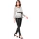 thumbnail image 4 of AllegK Blusas Tops Peplum De Encaje Semitransparente De ManLarCon CintuAnudaPaMujer Blanco M, 4 of 6