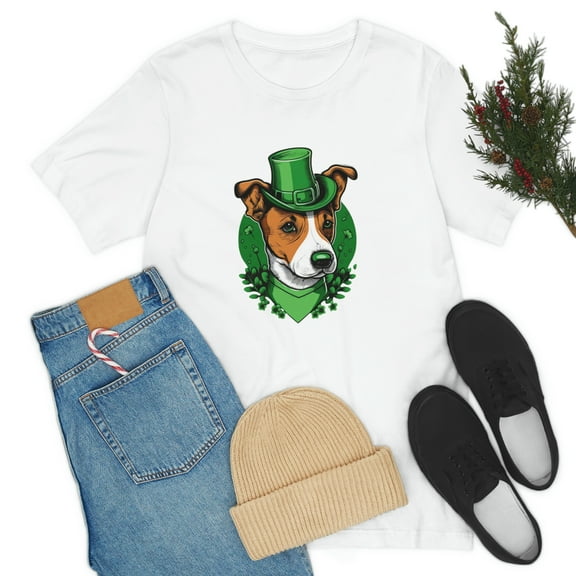 Cute Amazing Leprechaun Dog Unisex Short Sleeve Tee