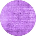 thumbnail image 1 of Ahgly Company Indoor Round Abstract Purple Contemporary Area Rugs, 5' Round, 1 of 4