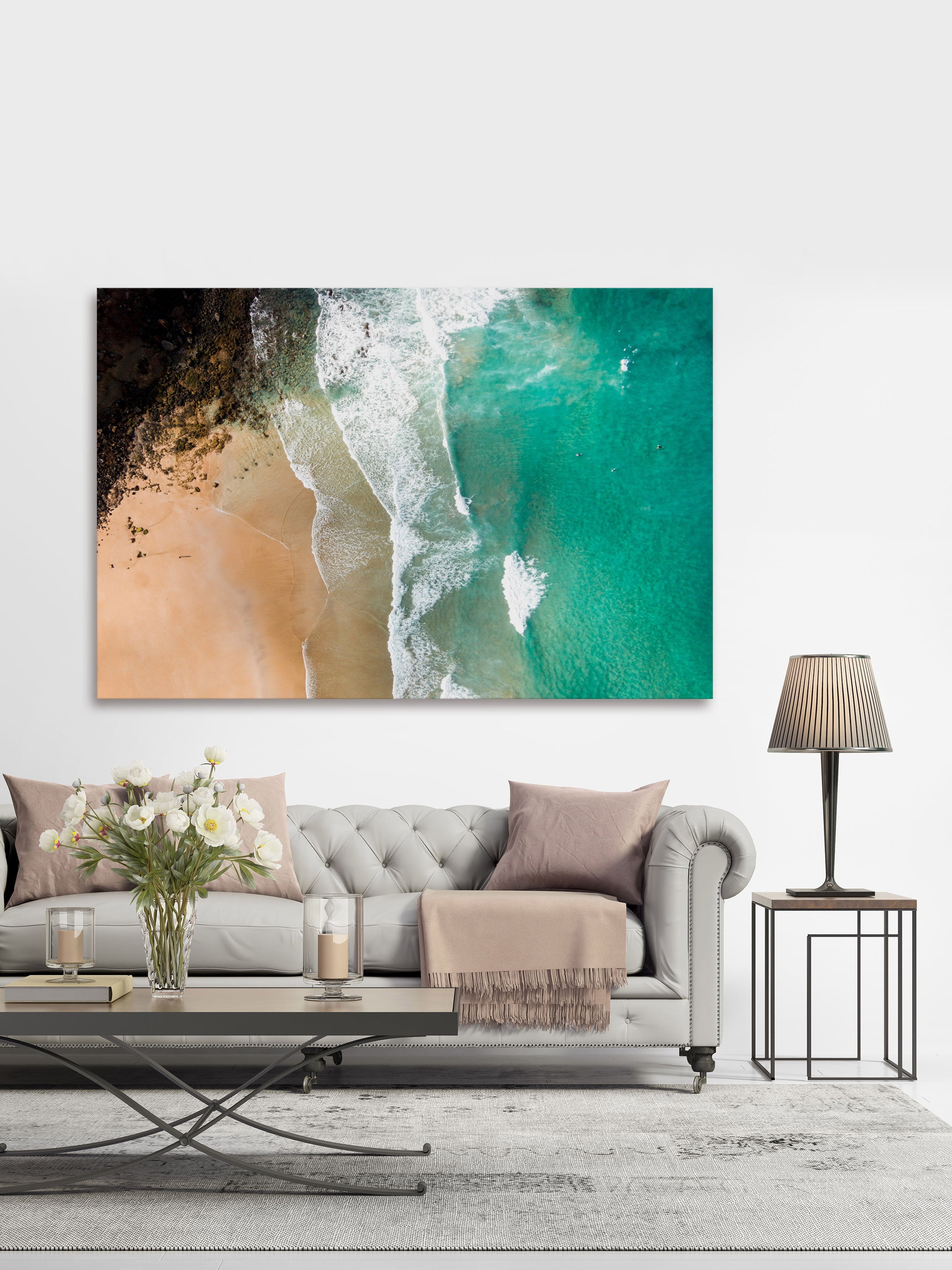 "Aqua Blue Waters" Painting Print on Wrapped Canvas