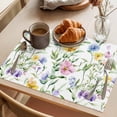 thumbnail image 3 of Placemat Set of 6 Watercolor Flower Leaf Placemats for Dining Table Spring Country Washable Table Mats for Kitchen and Party Decor Indoor & Outdoor Use, 3 of 8