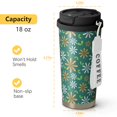 thumbnail image 4 of 18oz Travel Coffee Mug, 316 Stainless Steel Vacuum Insulated Tumbler with 2-in-1 Straw Lid & Strap, Daisy Floral Print, 4 of 6