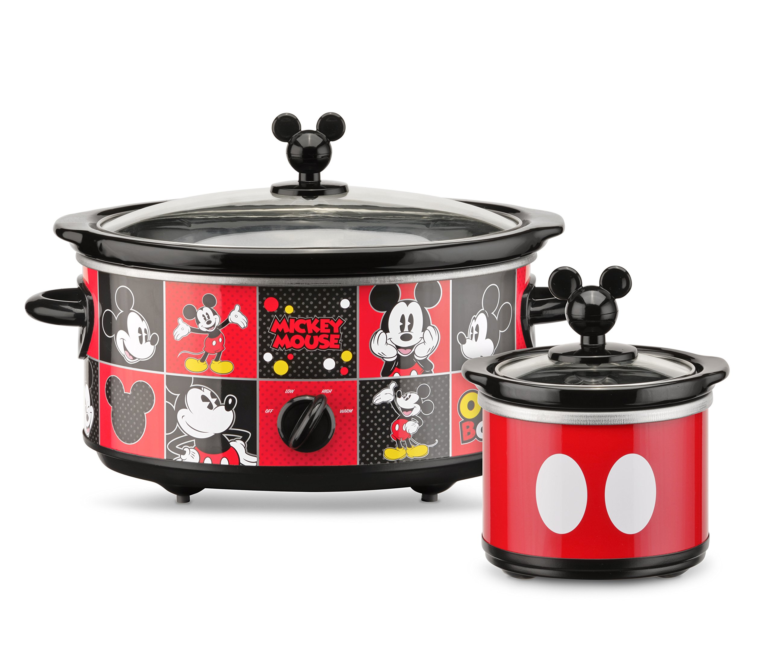 Disney DCM-502 Mickey Mouse Oval Slow Cooker with 20-Ounce Dipper, 5-Quart, Red/Black - image 5 of 5