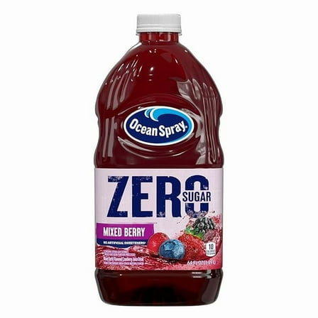 1x Ocean Spray® ZERO Sugar Mixed Berry Juice Drink, Cranberry Juice Drink Sweetened with Stevia, 64 Fl Oz Bottle