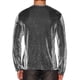 thumbnail image 3 of Camiseta de manga larga INSPIRE CHIC de malla transparente para hombres, camiseta de fiesta de club, color plateado, 3 of 6