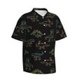 thumbnail image 2 of Hawaiian Shirt For Men, Neon Dinosaur Mens Button Down Short Sleeve Shirt, Summer Beach Shirts For Men, 2 of 2
