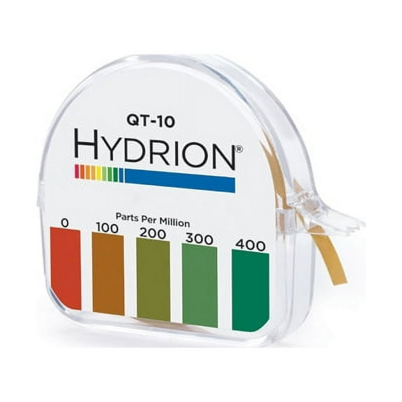HYDRION QT-10 Quat 2- Chain Sanitizer Test Paper - One 15-Foot Roll -  0-400ppm