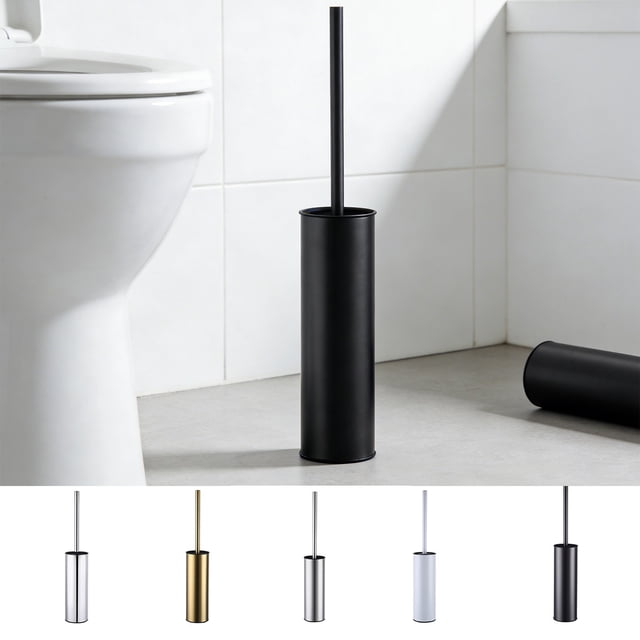 Sentmoon Brosse de Toilette Brosse de Toilette Autoportante Brosse de Toilette Somptueuse Brosse de Toilette en Acier et Support Rond Haut Imperméable à la Rouille contre les Odeurs et Pratique à Nettoyer