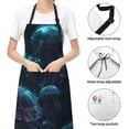 thumbnail image 6 of Picia Ice blue light spot jellyfish Waterproof Apron for Unisex Adult - Adjustable Bib Apron with Pockets, Ideal for Cooking, Gardening, Painting, and Household Chores, 6 of 9
