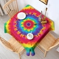 thumbnail image 2 of Rainbow Tie Dye Mandala Pattern Square Tablecloth,Waterproof Square Table Cover,Wipeable Spillproof Washable Table Cover for Home Kitchen Party Decor 42"X42"(107x107cm), 2 of 6