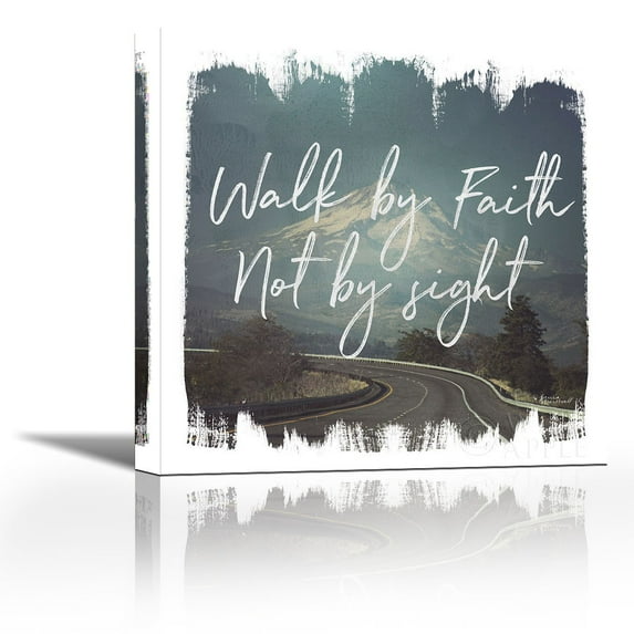 Wild Wishes III Walk by Faith - Contemporary Fine Art Giclee on Canvas Gallery Wrap - wall décor - Art painting - 25 x 25 Inch - Ready to Hang