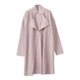 thumbnail image 4 of Lovskoo 2024 Long Cardigans for Women Trendy Solid Color Long Sleeve Lapel Knit Sweater Cardigan Coat Pink, 4 of 8