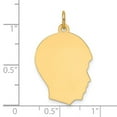 thumbnail image 2 of 19.2mm 14k Solid Yellow Gold Plain Medium .011 Gauge Facing Right Engravable Head Charm Pendant Necklace for Women, 2 of 2