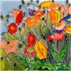 En Vogue B-316 Multi- Colored Poppies Flora Land - Decorative Ceramic Art Tile - 8 in. x 8 in.