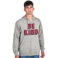 thumbnail image 5 of Be Kind Happy Peace Love Inspiring Zip Up Hoodie Men's Women's Brisco Brands M, 5 of 6
