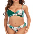thumbnail image 1 of Women Bikini Set  Flower/Leaves Print Bra with Low Waist Briefs Summer Bathing Swimsuit, 1 of 7