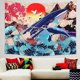 thumbnail image 2 of Tapiz Ukiyo-e con diseño de olas y peces koi, tapiz de pared grande con diseño de ballena, puesta de sol, tapiz para colgar en la pared, decoración para dormitorio y sala de estar (olas, L/148 cm x 2, 2 of 5
