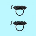 thumbnail image 2 of Black Wrought Iron Ring Pull Cabinet Door Drawer Set of 2 Renovators Supply, 2 of 5