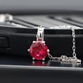 thumbnail image 3 of Dazzlelane 6.5MM Round Shape Simulated Pink Ruby Solitaire 6 Prong Set Pendant Necklace in 14K White Gold Plated Jewelry for Womens, 3 of 5