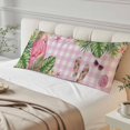thumbnail image 4 of Summer Flamingo Body Pillow Cover 20 x 54 Inch Decorative Pillow Cover Tropical Plants Botanical Floral Pink Plaid Lumbar Pillowcase Seasonal Rectangle Cushion Case for Couch Sofa Bed Living Room, 4 of 9