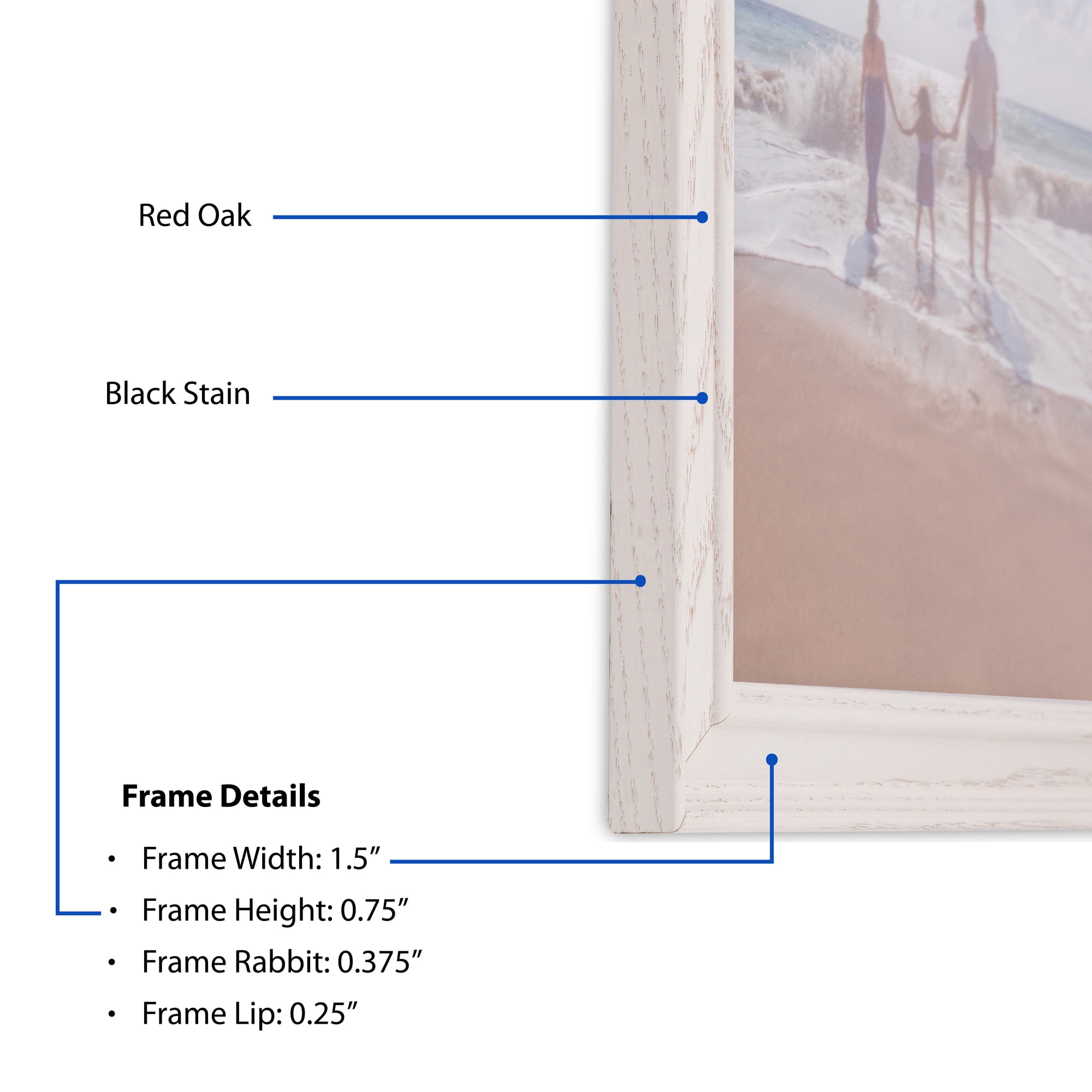 ArtToFrames 14" x 14" White Picture Frame, 14x14 inch White MDF Poster Frame (WOM-4332), 4 Pack