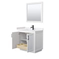 thumbnail image 3 of Wyndham Collection Miranda 36" Wood&Marble Single Bathroom Vanity in White/Black, 3 of 7