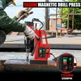thumbnail image 6 of EastVita Magnetic Drill Press, 1550W 500RPM Portable Mag Drill Press, 10-Speed Core Drilling Machine for Metal Working,3Pcs Drill Bits Red, 6 of 7