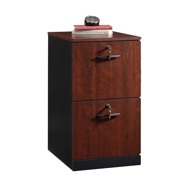 Home Square 2 Drawer Wood Filing Cabinet Set in Classic Cherry (Set of 2) - image 2 of 8