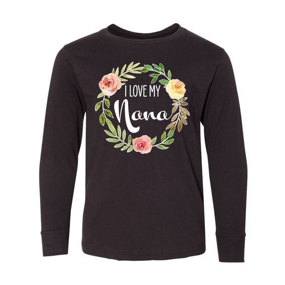 Inktastic I Love my Nana- flower circle Long Sleeve Youth T-Shirt