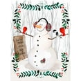 thumbnail image 2 of Parker, Jennifer Paxton 25x32 White Modern Wood Framed Museum Art Print Titled - Folk Snowman Forest II, 2 of 4