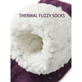 thumbnail image 4 of Spencer Women's Thicker Warm Fuzzy Socks Fleece Lined Slipper Socks Grippers Winter Warm Cozy Socks Home Non Slip Socks Christmas Gift, Wine Red, 4 of 12