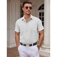 thumbnail image 2 of COOFANDY Mens Button Up Short Sleeve Shirts Regular Fit Business Casual Shirts Summer Fitted Dress Shirts, 2 of 7