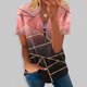 thumbnail image 2 of Blusa de manga corta con cuello en V, informal, cómoda y elegante para mujer OAVQHLG3B Store  lin121212, 2 of 5