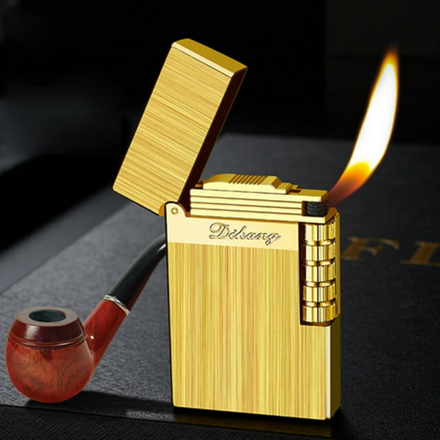Riforla Electroplated Drawing Carving Langsheng Steel Sound Side Sliding Grinding Wheel Inflatable Fire Windproof Practical Camping & Hiking Gold