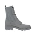 thumbnail image 2 of Sam Edelman Lydell Pebble Grey Block Heel Sock Fitted Lace Up Combat Ankle Boots (Pebble Grey, 7.5), 2 of 3