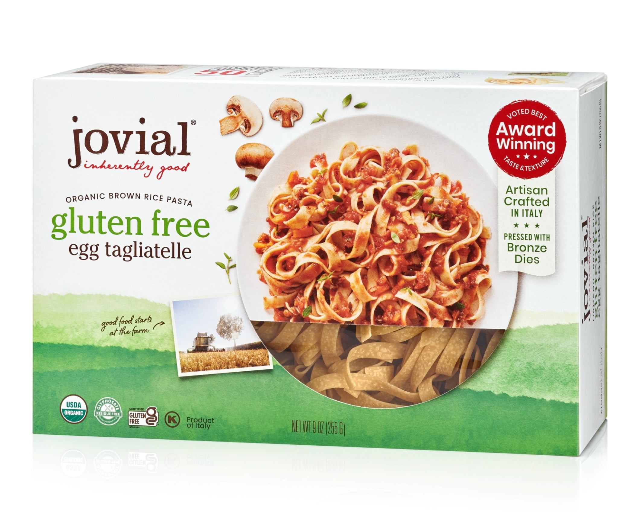 Jovial 100% Organic Gluten-Free Brown Rice Egg Tagliatelle Pasta, 9oz