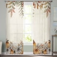 thumbnail image 2 of Fall Pumpkins Sheer Curtains 84 Inches Long 2 Panels Set, Window Sheer Curtains for Living Room/Bedroom, Thanksgiving Country Flower Leaf on Linen Light Filtering Rod Pocket Curtain 52'' x 84'' x 2, 2 of 7