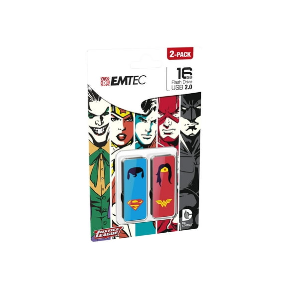 EMTEC Super Heroes M700 - USB flash drive - 16 GB - USB 2.0 (pack of 2)