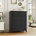 thumbnail image 5 of Homfa Dresser of 5 Drawers, Dresser Chest with Easy Pull Handle for Bedroom, Living Room, Black, 5 of 7